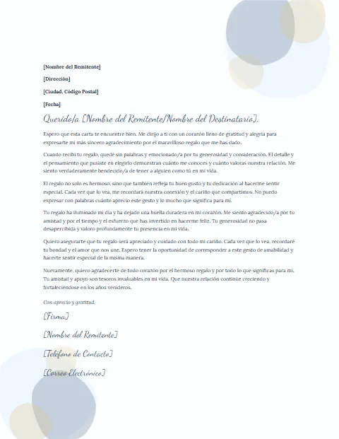 Formato de Carta de Agradecimiento: diseño Acuarela