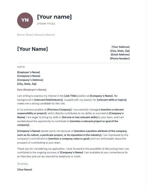 Free cover letter templates: Profile design
