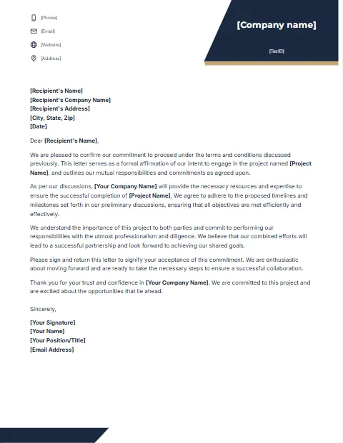 Letter of Engagement Template: Logo block design