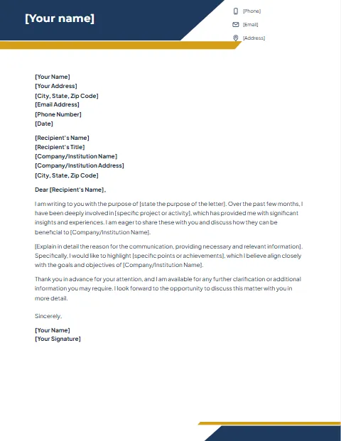 Formal Letter Template para descargar en Word