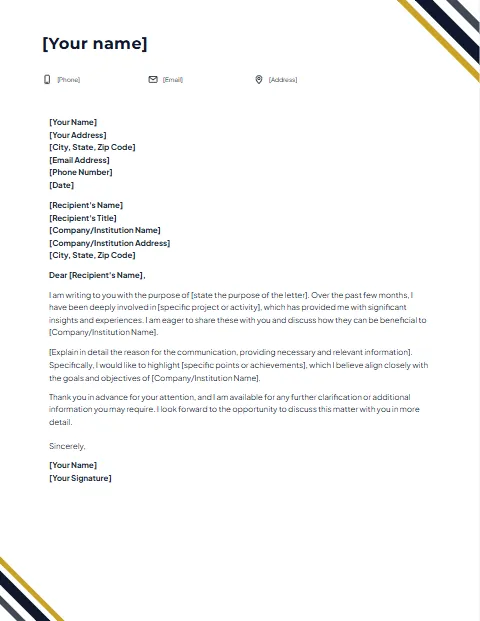 Formal Letter Template: Ribbons design