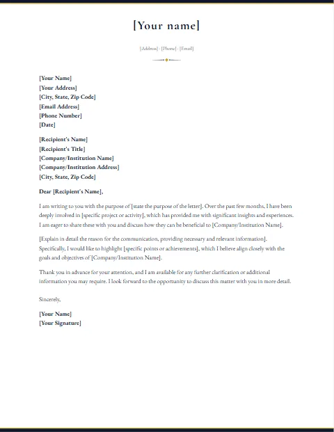 Formal Letter Template: Edge design