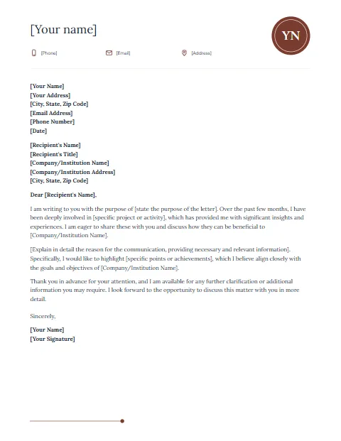 Formal Letter Template: Wax seal design