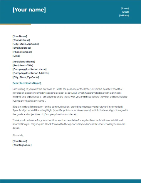 Formal Letter Template: Modern design
