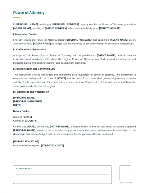 General Power of Attorney: With attachments design