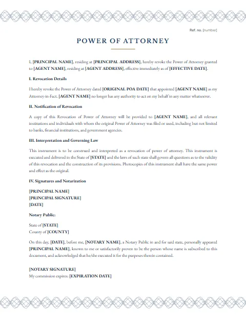 General Power of Attorney: Security paper design