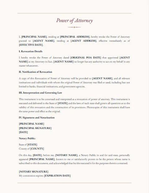 General Power of Attorney: Traditional design