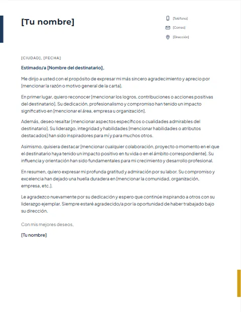 Formato de Carta Formal: diseño Acento lateral