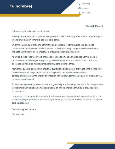Formato de carta formal para descargar en Word