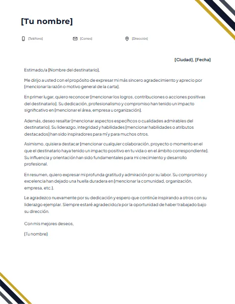 Formato de Carta Formal: diseño Cintas