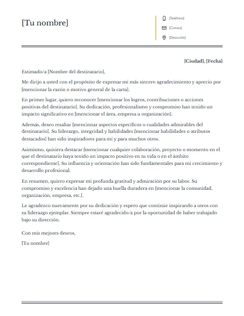 Formato de Carta Formal: diseño Columnas