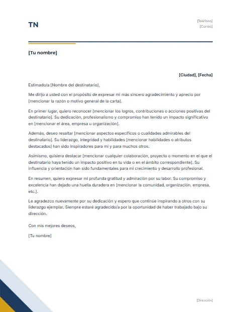 Formato de Carta Formal: diseño Ejecutivo