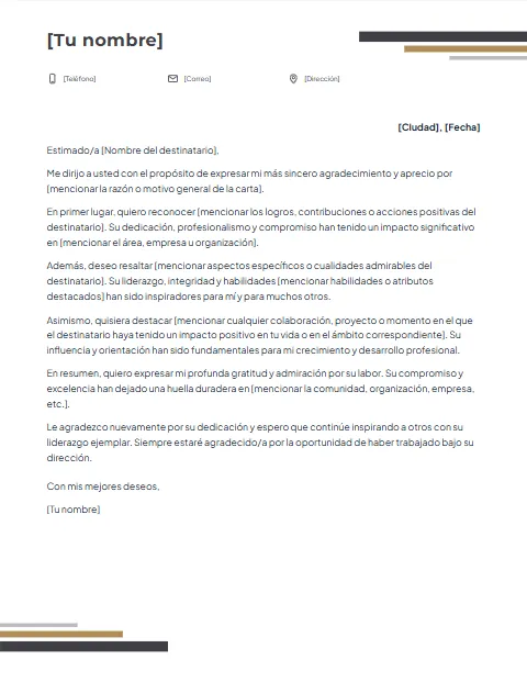 Formato de Carta Formal: diseño Escalones