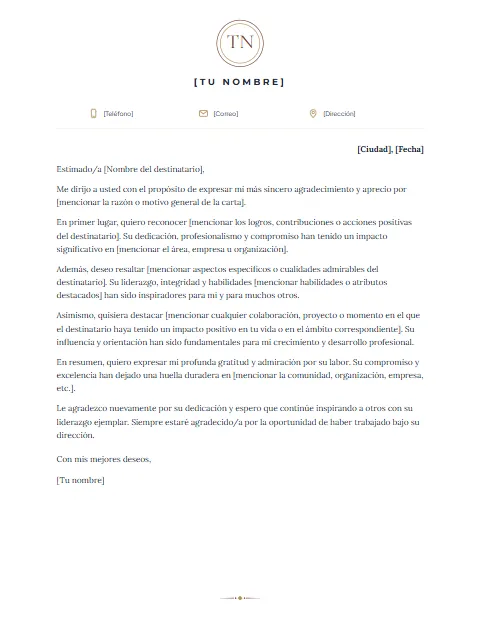 Formato de Carta Formal: diseño Monograma