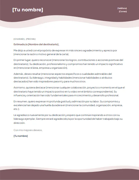 Formato de Carta Formal: diseño Ondas