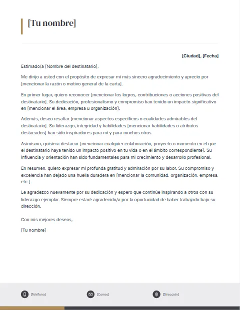 Formato de Carta Formal: diseño Pie con iconos