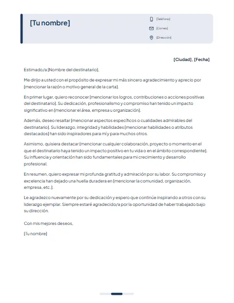 Formato de Carta Formal: diseño Tarjeta