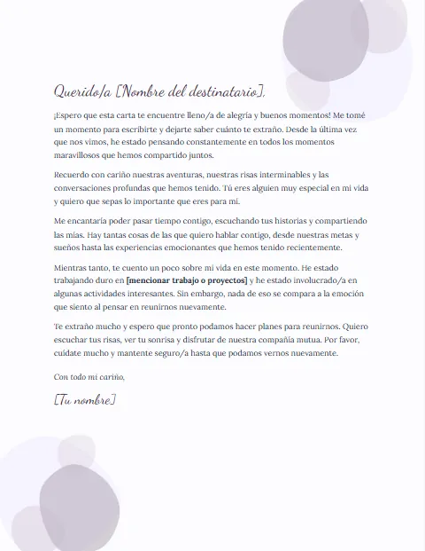 Formato de carta informal para descargar