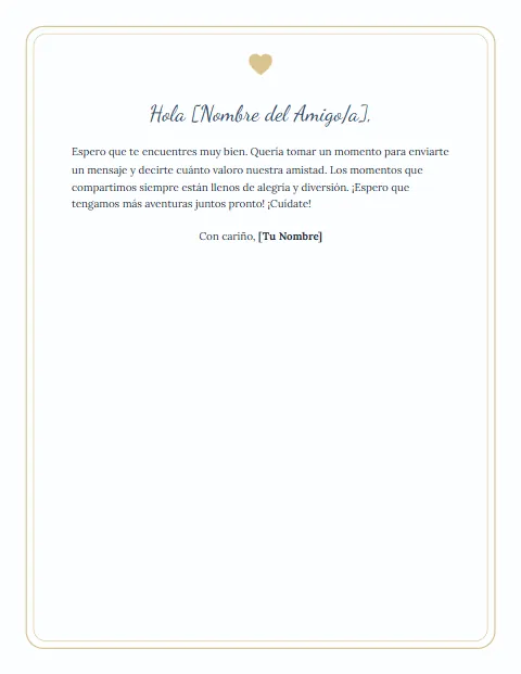 Carta Informal Corta: diseño Cariño
