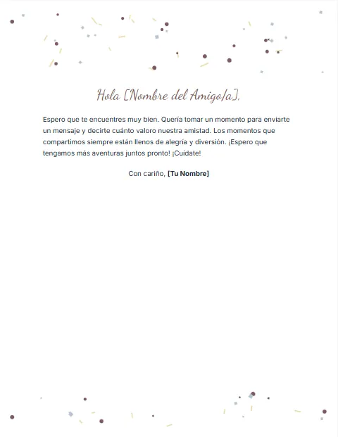 Carta Informal Corta: diseño Celebración