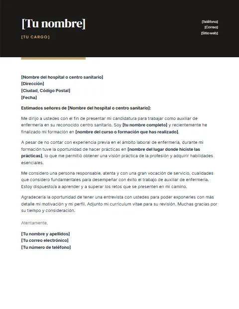 Formato de Carta de Presentación: diseño Contraste