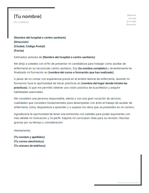 Formato de Carta de Presentación: diseño Escuadras