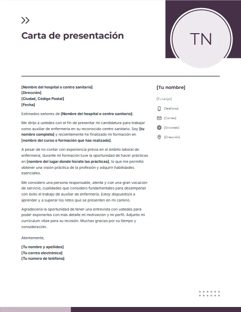 Formato de Carta de Presentación: diseño Foto en círculo
