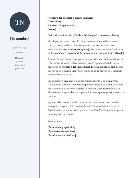Formato de Carta de Presentación: diseño Lateral
