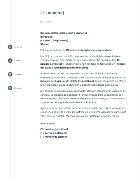 Formato de Carta de Presentación: diseño Línea de iconos
