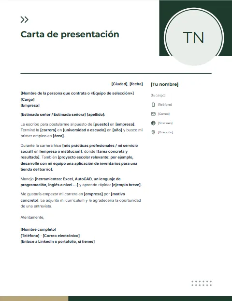 Carta de Presentación sin Experiencia: diseño Foto en círculo
