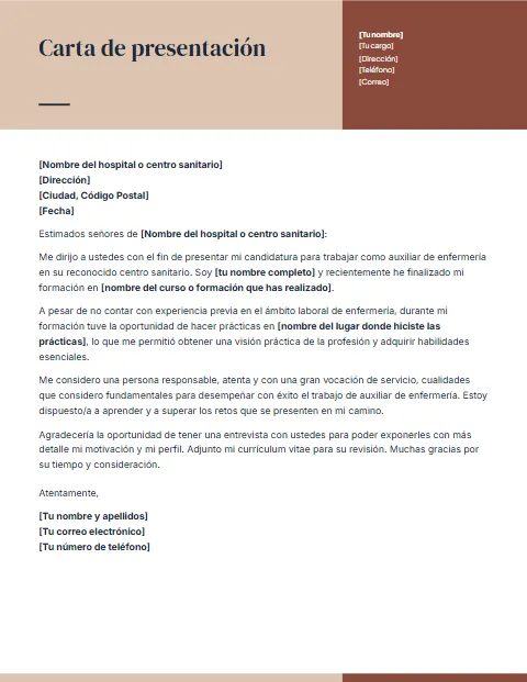 Formato de Carta de Presentación: diseño Título bicolor