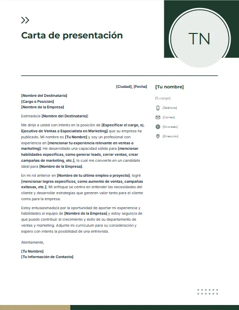 Carta de Presentación para Ventas y Marketing: diseño Foto en círculo