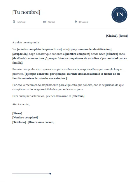 Carta de Recomendación Personal: diseño Sello de lacre