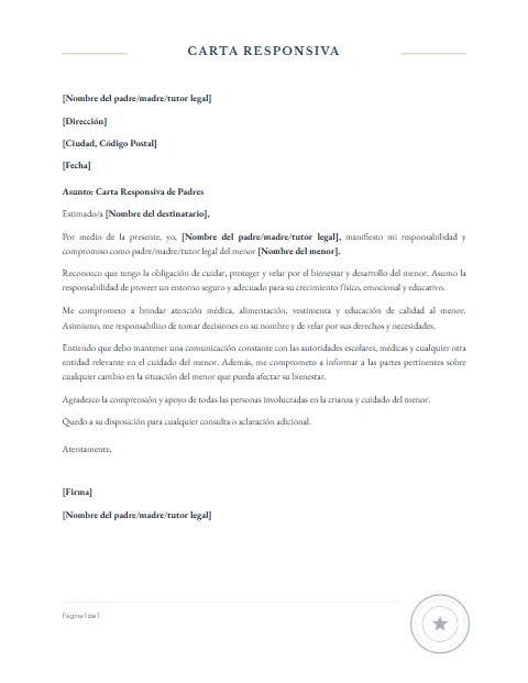 Formato de Carta Responsiva: diseño Con sello