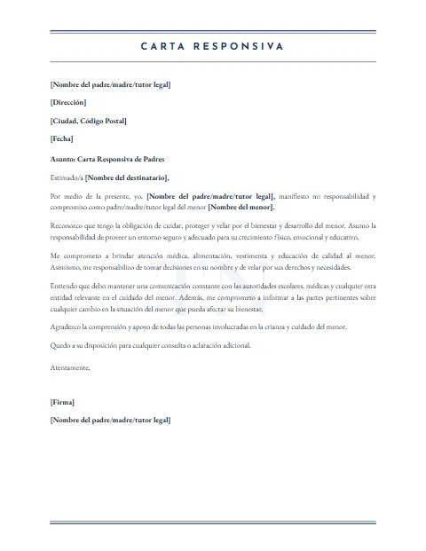 Formato de Carta Responsiva: diseño Marca de agua