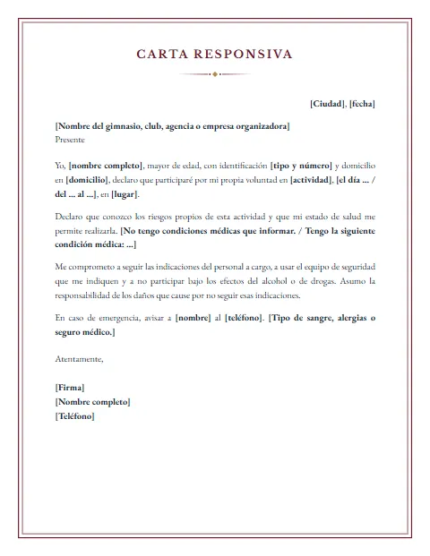 Carta Responsiva Personal: diseño Notarial